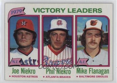 1980 Topps - [Base] #205 - League Leaders - Joe Niekro, Phil Niekro, Mike Flanagan (Victories)