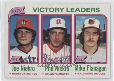 1980 Topps - [Base] #205 - League Leaders - Joe Niekro, Phil Niekro, Mike Flanagan (Victories)