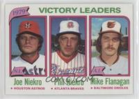 League Leaders - Joe Niekro, Phil Niekro, Mike Flanagan (Victories)