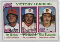 League Leaders - Joe Niekro, Phil Niekro, Mike Flanagan (Victories)