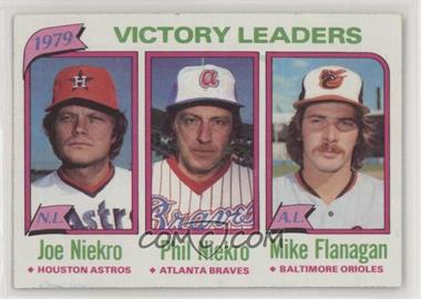 1980 Topps - [Base] #205 - League Leaders - Joe Niekro, Phil Niekro, Mike Flanagan (Victories)