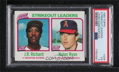 1980 Topps - [Base] #206 - League Leaders - J.R. Richard, Nolan Ryan (Strikeouts) [PSA 5 EX]