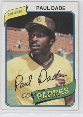 1980 Topps - [Base] #254 - Paul Dade