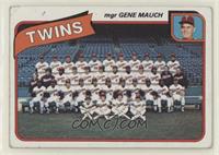 Team Checklist - Minnesota Twins Team, Gene Mauch [Good to VG‑E…