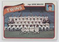 Team Checklist - Minnesota Twins Team, Gene Mauch [Poor to Fair]