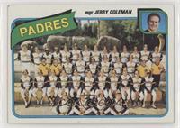 Team Checklist - San Diego Padres Team, Jerry Coleman