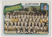 Team Checklist - San Diego Padres Team, Jerry Coleman