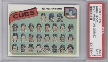 1980 Topps - [Base] #381 - Team Checklist - Chicago Cubs Team, Preston Gomez [PSA 9 MINT]