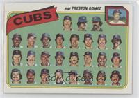 Team Checklist - Chicago Cubs Team, Preston Gomez