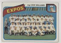 Team Checklist - Montreal Expos Team, Dick Williams [Poor to Fair]