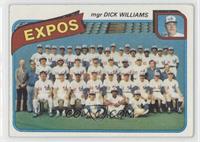 Team Checklist - Montreal Expos Team, Dick Williams [Good to VG‑…