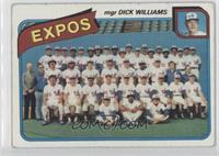 Team Checklist - Montreal Expos Team, Dick Williams