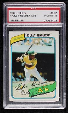 1980 Topps - [Base] #482.1 - Rickey Henderson [PSA 8 NM‑MT]