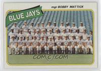 Team Checklist - Toronto Blue Jays Team, Bobby Mattick