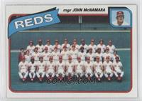 Team Checklist - Cincinnati Reds Team, John McNamara [Noted]