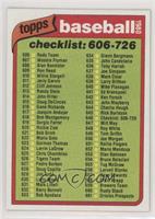 Checklist - Cards 606-726