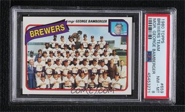 1980 Topps - [Base] #659 - Team Checklist - Milwaukee Brewers Team (George Bamberger) [PSA 8 NM‑MT]