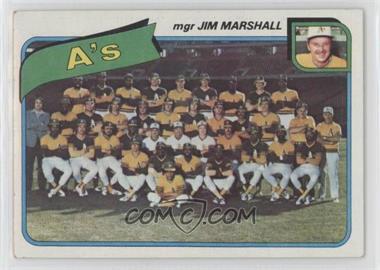 1980 Topps - [Base] #96 - Team Checklist - Oakland Athletics Team, Jim Marshall