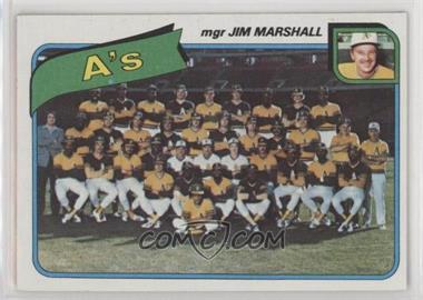1980 Topps - [Base] #96 - Team Checklist - Oakland Athletics Team, Jim Marshall