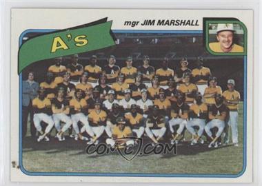 1980 Topps - [Base] #96 - Team Checklist - Oakland Athletics Team, Jim Marshall [Good to VG‑EX]