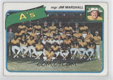 1980 Topps - [Base] #96 - Team Checklist - Oakland Athletics Team, Jim Marshall [Good to VG‑EX]