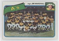 Team Checklist - Oakland Athletics Team, Jim Marshall