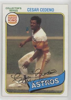 1980 Topps Burger King Pitch, Hit & Run - Restaurant [Base] #25 - Cesar Cedeno