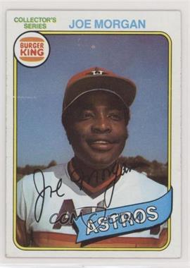 1980 Topps Burger King Pitch, Hit & Run - Restaurant [Base] #30 - Joe Morgan