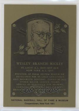 1981-89 Metallic Hall of Fame Plaques - [Base] #_BRRI - 1981 - Branch Rickey