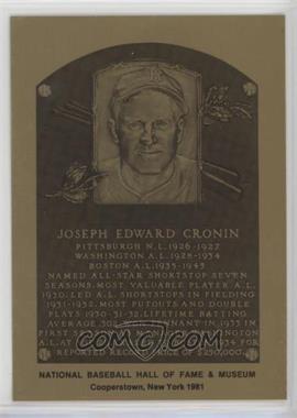 1981-89 Metallic Hall of Fame Plaques - [Base] #_JOCR - 1981 - Joe Cronin