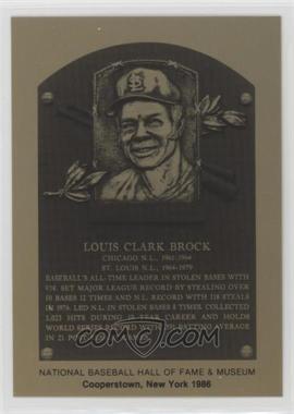 1981-89 Metallic Hall of Fame Plaques - [Base] #_LOBR - 1986 - Lou Brock