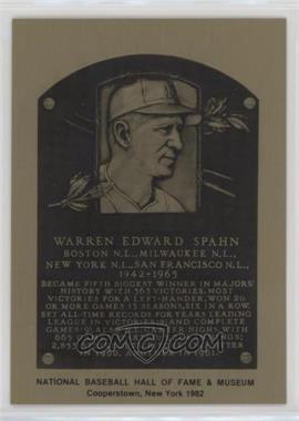 1981-89 Metallic Hall of Fame Plaques - [Base] #_WASP - 1982 - Warren Spahn [EX to NM]