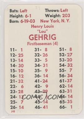 1981 APBA Baseball 1934 Season - [Base] #_LOGE - Lou Gehrig [Poor to Fair]