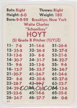 1981 APBA Baseball 1934 Season - [Base] #_WAHO - Waite Hoyt [Poor to Fair]