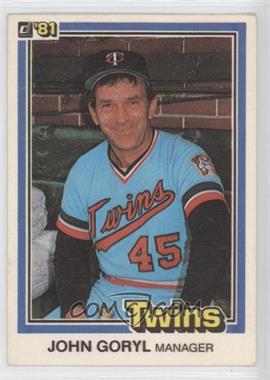 1981 Donruss - [Base] #527 - Johnny Goryl