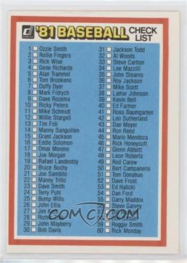 1981 Donruss - [Base] #CL1.1 - Checklist 1 #1-120 (#51 Donahue)