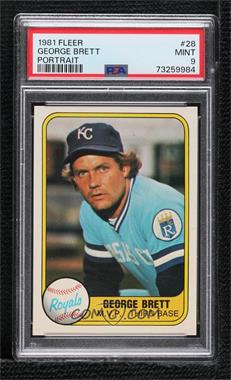 1981 Fleer - [Base] #28.2 - George Brett ("M.V.P" on Front) [PSA 9 MINT]