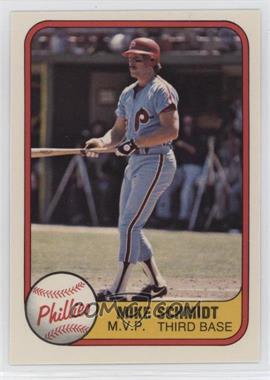 1981 Fleer - [Base] #5.2 - Mike Schmidt ("M.V.P" on Front)