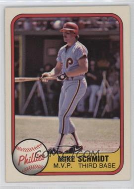 1981 Fleer - [Base] #5.2 - Mike Schmidt ("M.V.P" on Front)