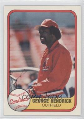 1981 Fleer - [Base] #542 - George Hendrick