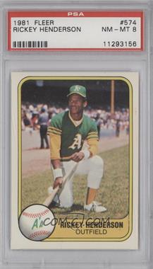 1981 Fleer - [Base] #574 - Rickey Henderson [PSA 8 NM‑MT]