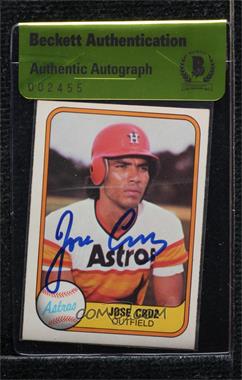 1981 Fleer - [Base] #60 - Jose Cruz [BAS Beckett Auth Sticker]