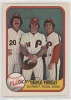 Triple Threat (Mike Schmidt, Pete Rose, Larry Bowa) (No Number on Back)