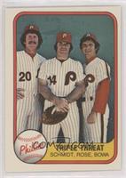 Triple Threat (Mike Schmidt, Pete Rose, Larry Bowa) (No Number on Back)