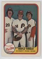 Triple Threat (Mike Schmidt, Pete Rose, Larry Bowa) (No Number on Back)