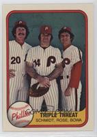 Triple Threat (Mike Schmidt, Pete Rose, Larry Bowa) (No Number on Back)