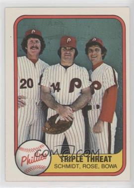 1981 Fleer - [Base] #645.2 - Triple Threat (Mike Schmidt, Pete Rose, Larry Bowa) (Number on Back)