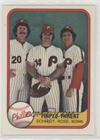 Triple Threat (Mike Schmidt, Pete Rose, Larry Bowa) (Number on Back)