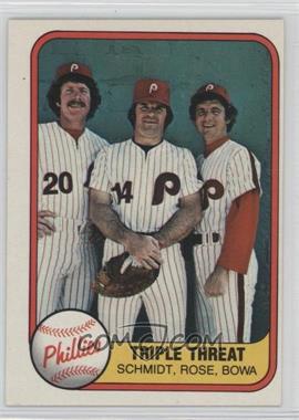 1981 Fleer - [Base] #645.2 - Triple Threat (Mike Schmidt, Pete Rose, Larry Bowa) (Number on Back) [Good to VG‑EX]