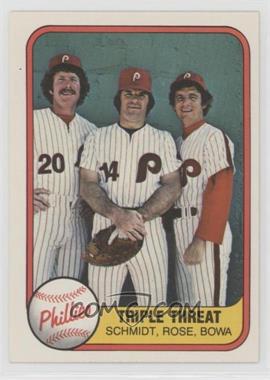 1981 Fleer - [Base] #645.2 - Triple Threat (Mike Schmidt, Pete Rose, Larry Bowa) (Number on Back)